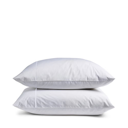 White Simple Embroidered Pillowcase Pair