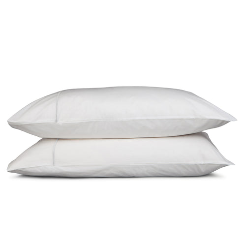 White Simple Embroidered Pillowcase Pair