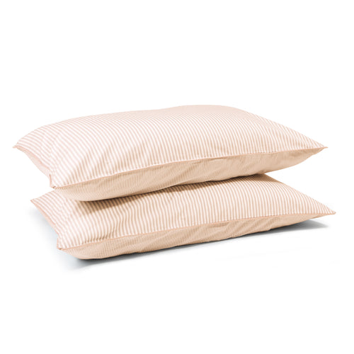 Clay Pink Striped Pillowcase Pair