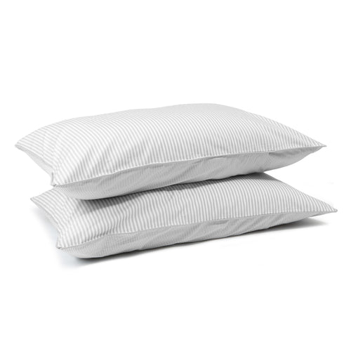 Grey Striped Pillowcase Pair